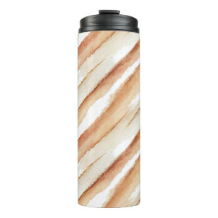 Pumpkin Peach Latte Stripes   Thermal Tumbler