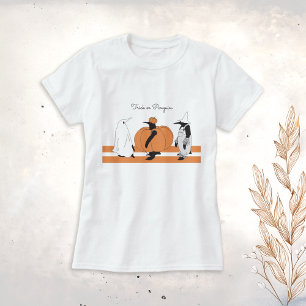 Pumpkin Penguin Cartoon Funny Halloween T-Shirt