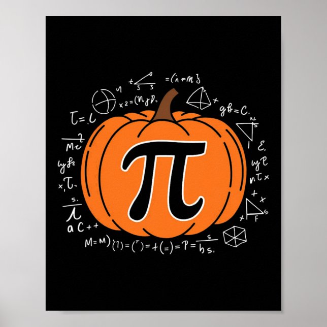 Pumpkin Pi Pie Math Teacher Funny Halloween Thanks Poster (Front)