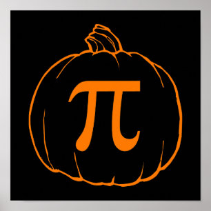 Pumpkin Pi (pie) Mathematics Humour Poster
