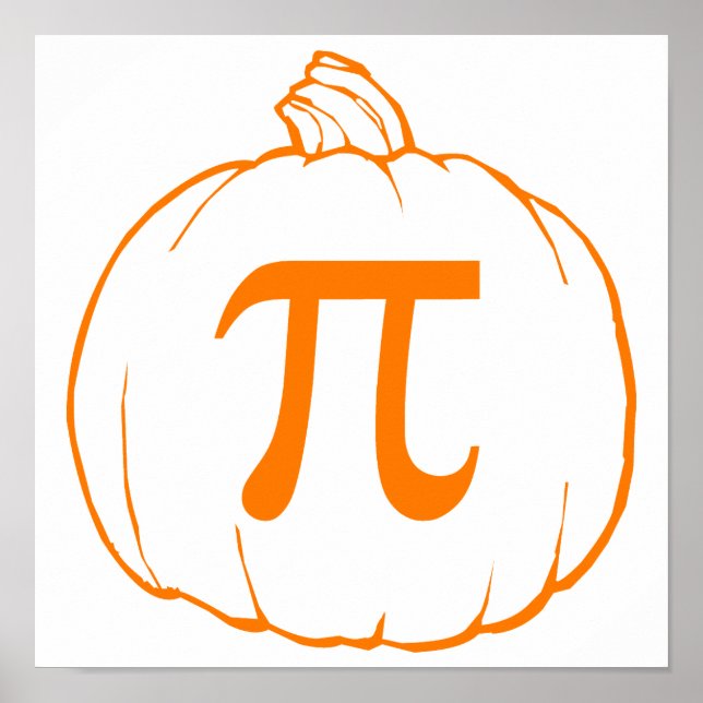 Pumpkin Pi (pie) Mathematics Humour Poster (Front)
