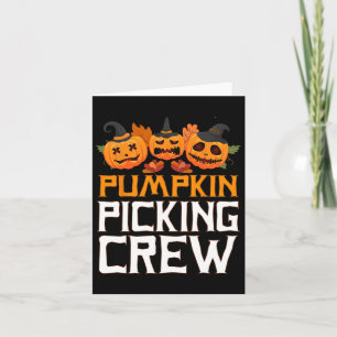 Pumpkin Picking Crew Halloween Family Matching Card