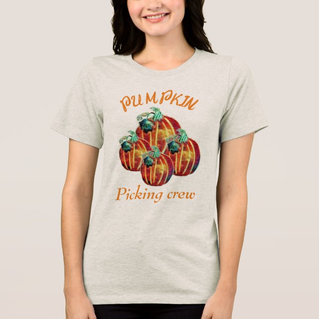 Pumpkin picking crew Tri-Blend shirt (Front)