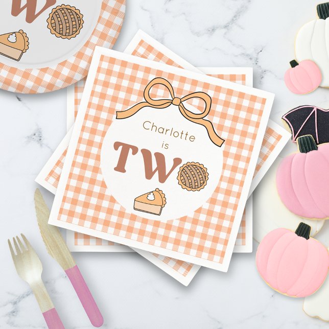 Pumpkin Pie 2nd Birthday Napkin (Creator Uploaded)