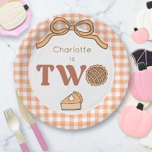 Pumpkin Pie 2nd Birthday Paper Plate