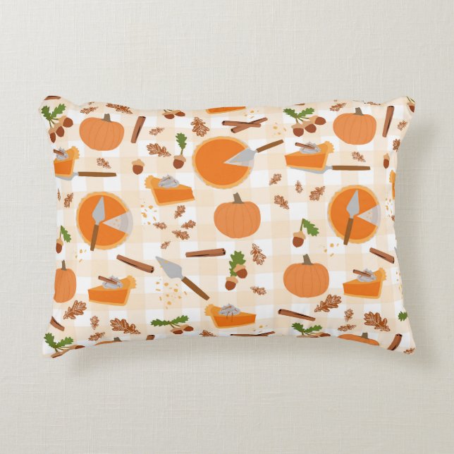 Pumpkin Pie Autumn Fall Pattern Decorative Cushion (Front)