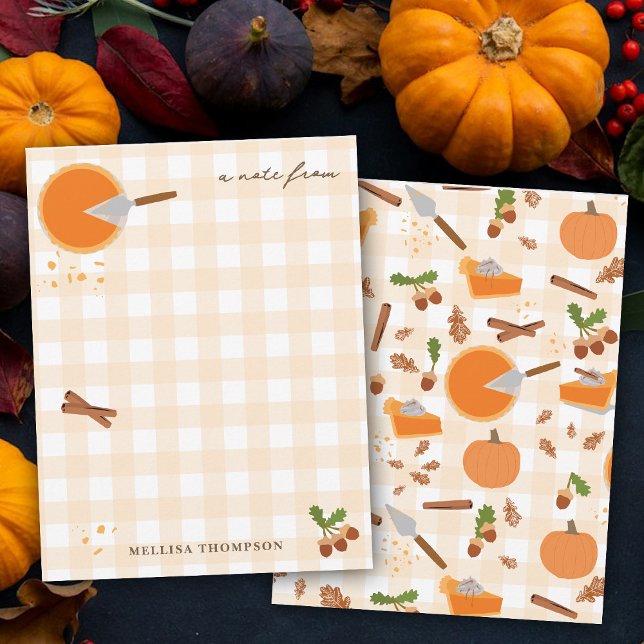 Pumpkin Pie Autumn Fall Thanksgiving  Card (Pumpkin Pie Autumn Fall Thanksgiving Note Card)