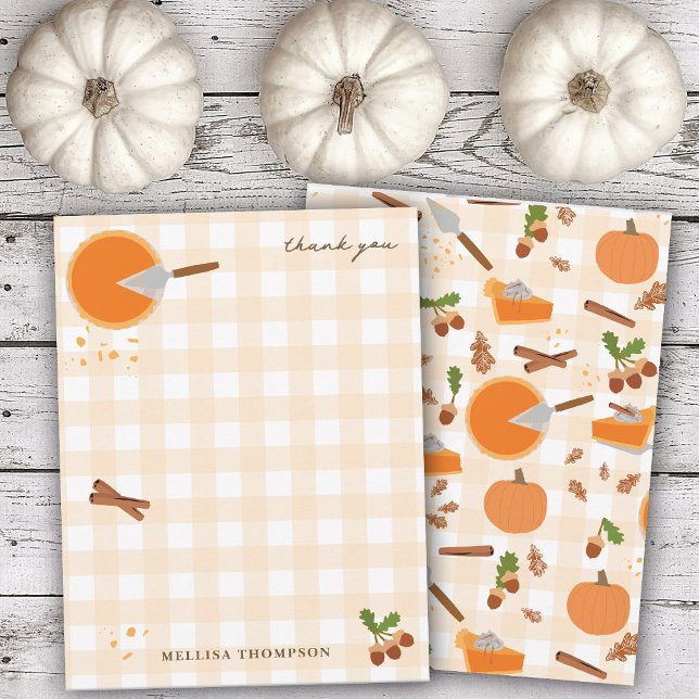 Pumpkin Pie Autumn Fall Thanksgiving  Thank You Card (Pumpkin Pie Autumn Fall Thanksgiving Thank You Card)