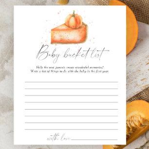 Pumpkin pie - Baby bucket list game