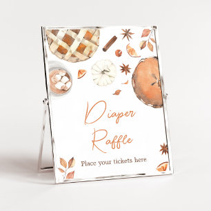 Pumpkin Pie Baby Shower Diaper Raffle Sign