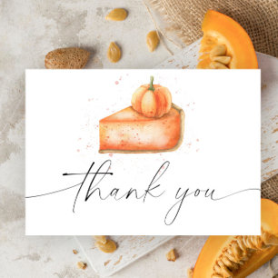Pumpkin pie baby shower thank you card