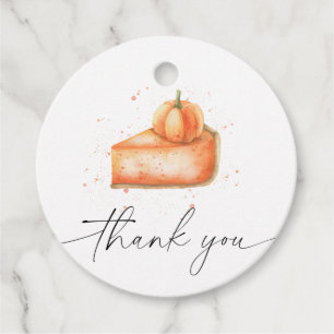 Pumpkin pie baby shower thank you favour tags