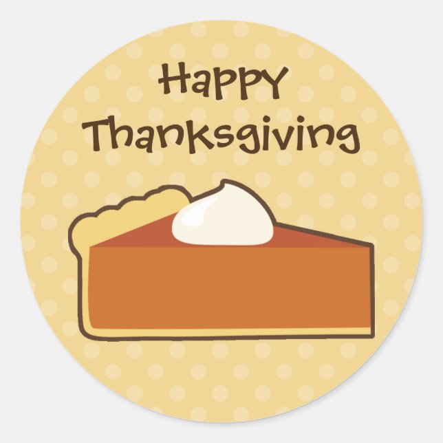 Pumpkin Pie Classic Round Sticker (Front)