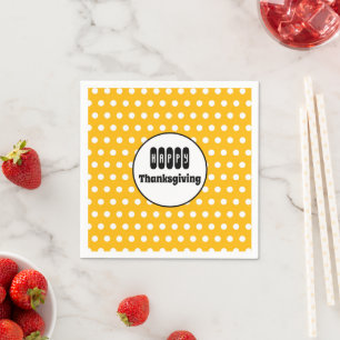 Pumpkin Pie Colour Polka Dot Thanksgiving Napkins