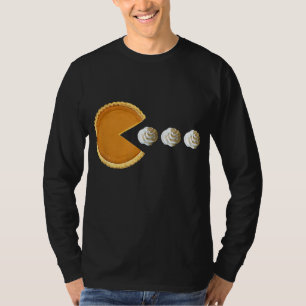 Pumpkin Pie Eating Whipped Cream Funny Boys Thanks T-Shirt