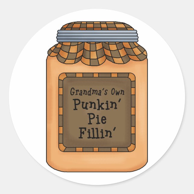 Pumpkin Pie Fillin Classic Round Sticker (Front)