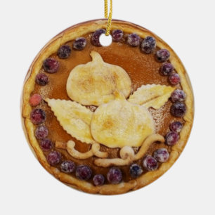 Pumpkin Pie Food Photo Christmas Ceramic Tree Decoration