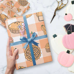 Pumpkin Pie Gingham Wrapping Paper