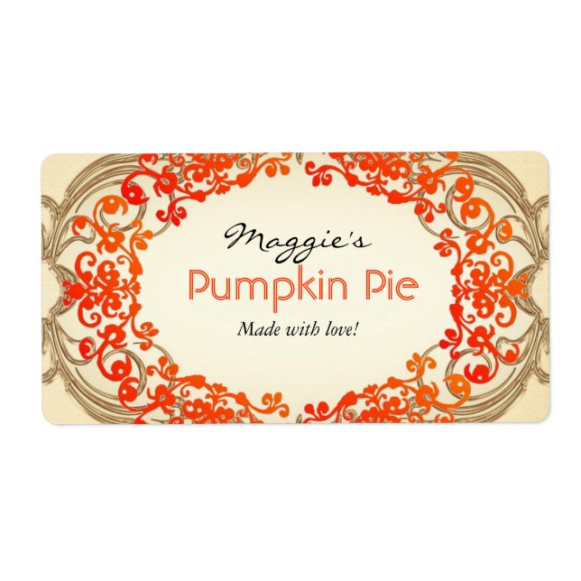 Pumpkin Pie Labels, Customise (Front)