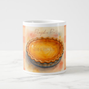 Pumpkin Pie, Love at First Slice, Thanksgiving Large Coffee Mug