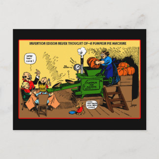 Pumpkin Pie Machine holiday postcard