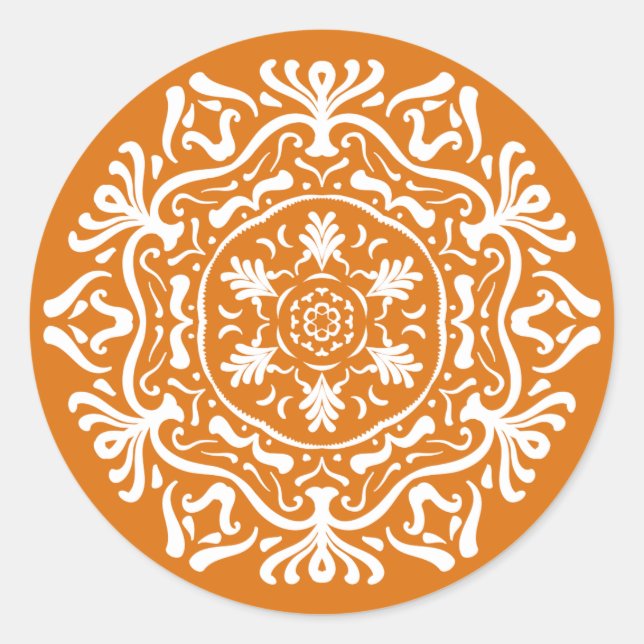 Pumpkin Pie Mandalla Classic Round Sticker (Front)