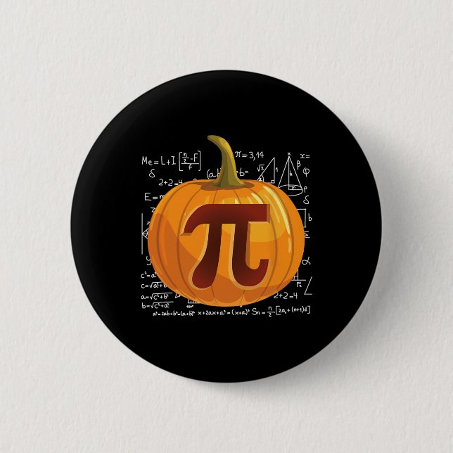 Pumpkin Pie Math Fun Halloween Thanksgiving Pi Day 6 Cm Round Badge (Front)