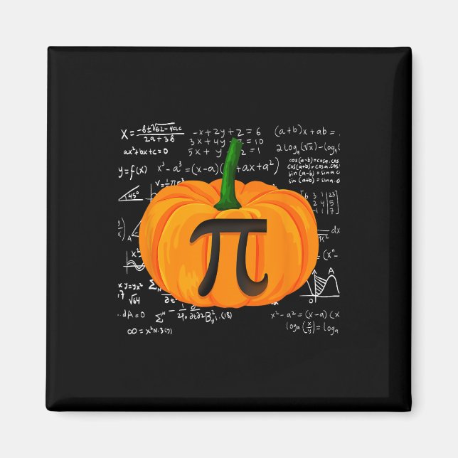 Pumpkin Pie Math Funny Halloween Thanksgiving Pi D Magnet (Front)