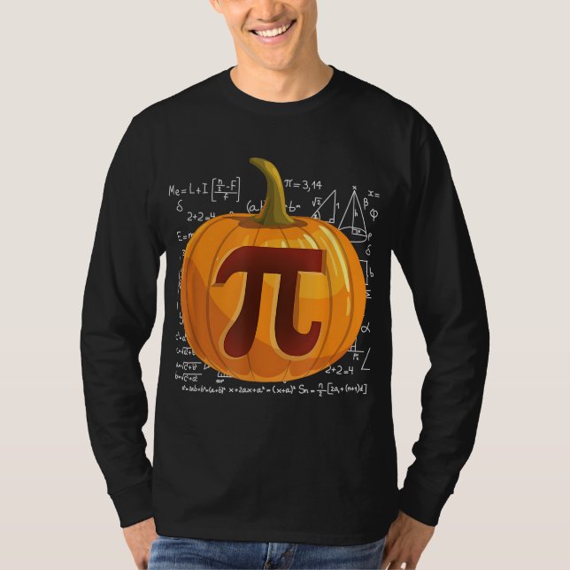 Pumpkin Pie Math Funny Halloween Thanksgiving Pi D T-Shirt (Front)