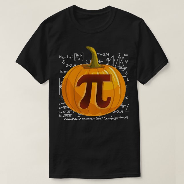 Pumpkin Pie Math  Funny Halloween Thanksgiving Pi  T-Shirt (Design Front)