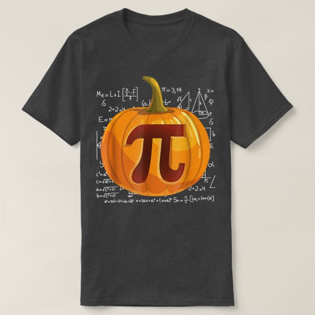 Pumpkin Pie Math Pi Day Thanksgiving Funny Hallowe T-Shirt (Design Front)