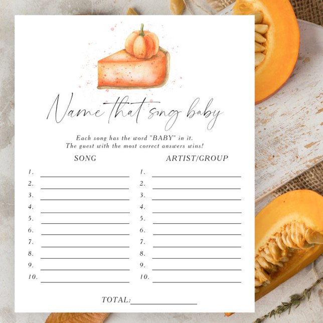 Pumpkin pie - Name that song baby shower game (Creator Uploaded)