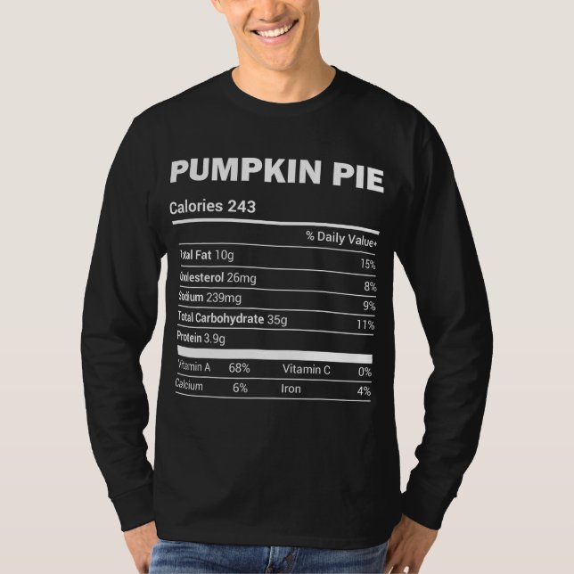 Pumpkin Pie Nutrition Tee Funny Matching Christmas (Front)