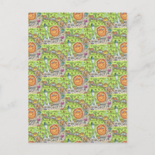 PUMPKIN PIE PARADE, THANKSGIVING FEAST CELEBRATION POSTCARD