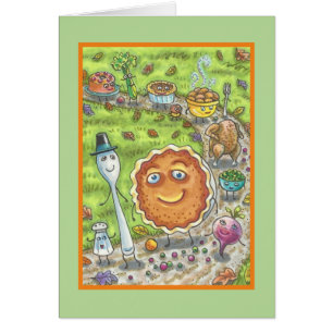PUMPKIN PIE PARADE THANKSGIVING GREETING CARD B