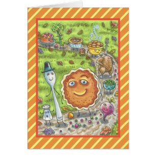 PUMPKIN PIE PARADE THANKSGIVING GREETING CARD Vers