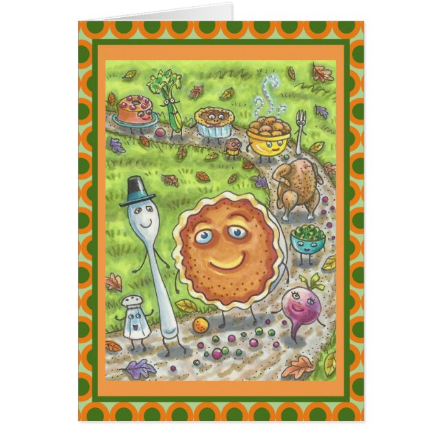 PUMPKIN PIE PARADE THANKSGIVING GREETING CARD Vers (Front)