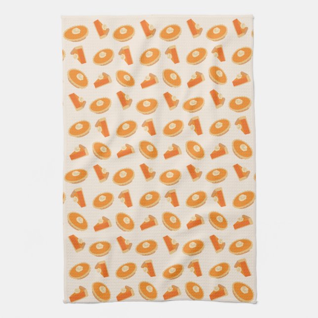 Pumpkin Pie Pattern Tea Towel (Vertical)