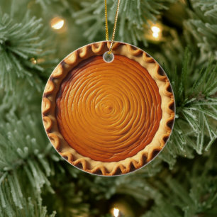 Pumpkin Pie Personalized Christmas Ceramic Tree Decoration