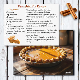 Pumpkin Pie Recipe Card