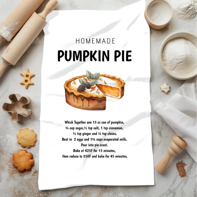 Pumpkin Pie Recipe – Cosy Fall Gift Tea Towel (Creator Uploaded)