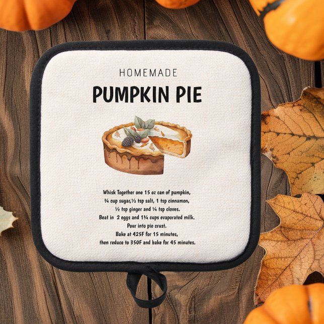 "Pumpkin Pie Recipe Cosy Gift Ideas Pot Holder (Creator Uploaded)