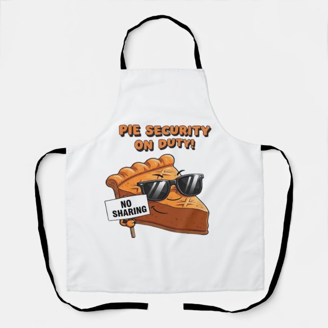 Pumpkin Pie Security Guard Funny Thanksgiving Over Apron (Front)