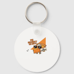 Pumpkin Pie Security Guard Funny Thanksgiving Over Key Ring