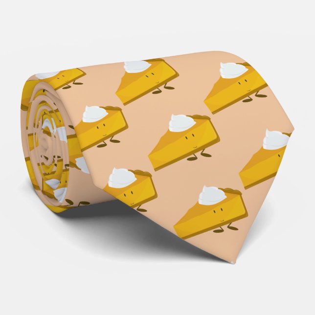 Pumpkin Pie Slice Cartoon Character Novelty Tie (Rolled)