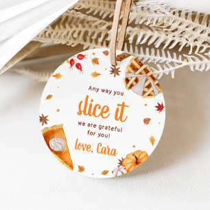 Pumpkin Pie Slice It Thanksgiving Round Favour Tags
