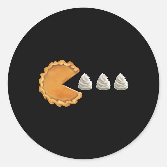 Pumpkin Pie Thanksgiving Day Fun  Classic Round Sticker (Front)