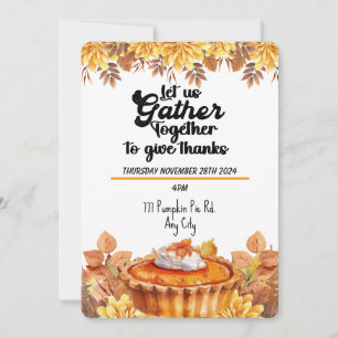 Pumpkin Pie Thanksgiving Invitation