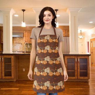 Pumpkin pies and brown sugar cubes brown apron
