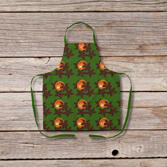 Pumpkin pies and chocolate leaves green apron (Creator Uploaded)